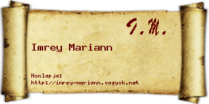 Imrey Mariann névjegykártya