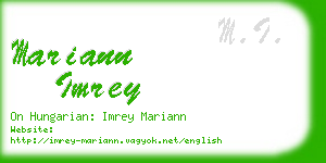 mariann imrey business card